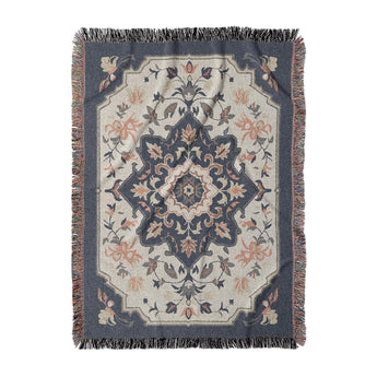 Louanne Navy & Orange in Large (80" x 60") Size