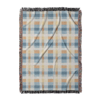 Monroe Plaid Blue & Yellow Woven Throw Blanket