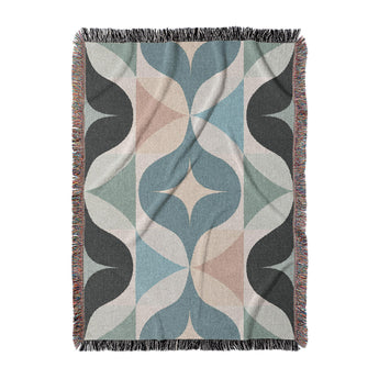Maxine Seafoam & Peach Woven Throw Blanket
