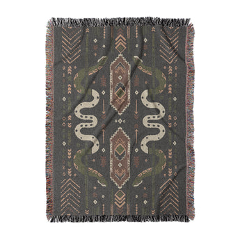 Ophidian Snakes Green & Orange in Large (80" x 60") Size