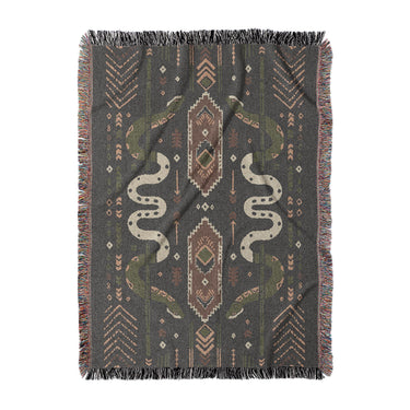 Ophidian Snakes Green & Orange in Large (80" x 60") Size