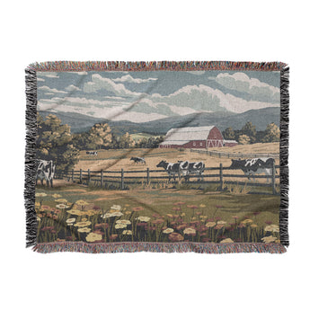 Vermont Spring Farmlife Woven Throw Blanket