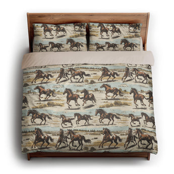 Wild Horses king - microfiber - Natural Backing