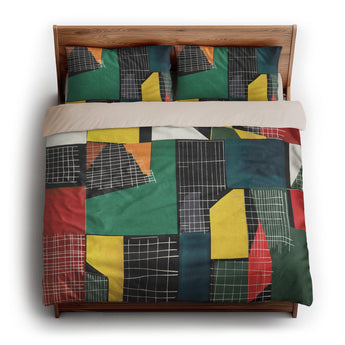 Djuna Black Multicolor king - microfiber - Natural Backing