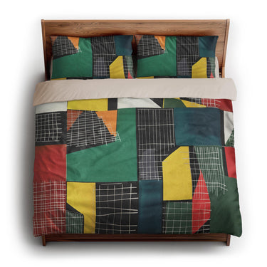 Djuna Black Multicolor king - microfiber - Natural Backing
