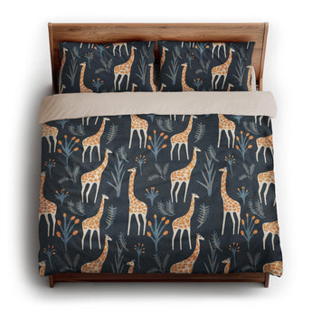 Safari Giraffes king - microfiber - Natural Backing