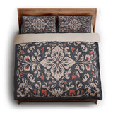 Annette Navy & Orange king - microfiber - Natural Backing