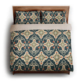 Merrin Blue & Ivory king - microfiber - Natural Backing