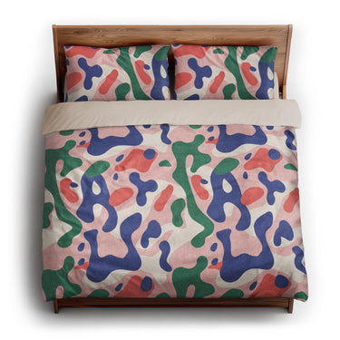 Concetta Pink Green & Purple king - microfiber - Natural Backing
