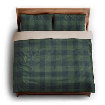 Buffalo Plaid Green Navy king - microfiber - Natural Backing