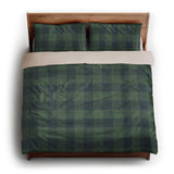 Buffalo Plaid Green Navy king - microfiber - Natural Backing