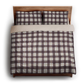 Wallace Plaid Maroon & Gold king - microfiber - Natural Backing