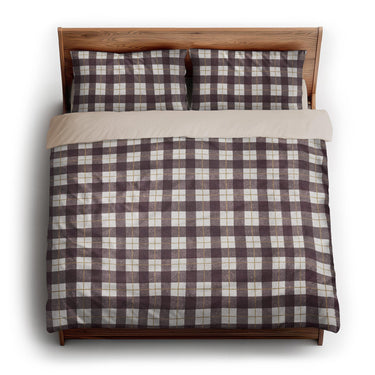 Wallace Plaid Maroon & Gold king - microfiber - Natural Backing