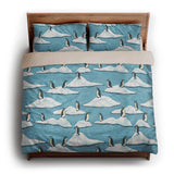 Arctic Penguins king - microfiber - Natural Backing