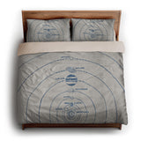Solar System Blue & Ivory king - microfiber - Natural Backing