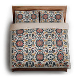 Georgiana Navy & Red king - microfiber - Natural Backing