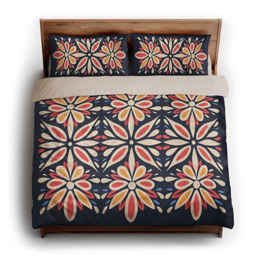 Jasmina Navy Multicolor king - microfiber - Natural Backing