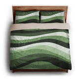 Sinuous Green Monochrome king - microfiber - Natural Backing