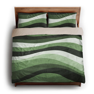 Sinuous Green Monochrome king - microfiber - Natural Backing