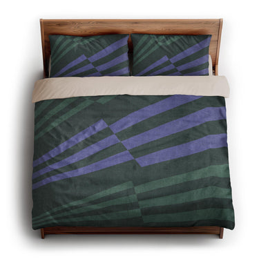 Prisma Mint & Periwinkle king - microfiber - Natural Backing