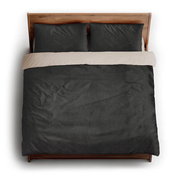 Keanu Watercolor Charcoal Ombre king - microfiber - Natural Backing