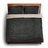 Keanu Watercolor Charcoal Ombre king - microfiber - Natural Backing
