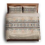 Loxcie Ivory & Blue king - microfiber - Natural Backing
