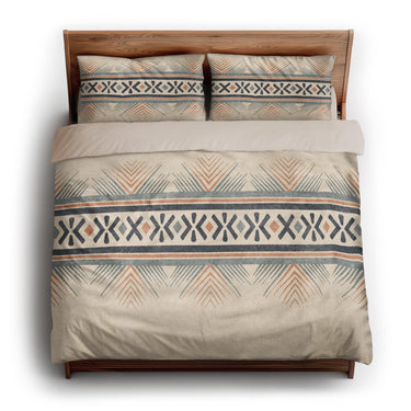 Loxcie Ivory & Blue king - microfiber - Natural Backing