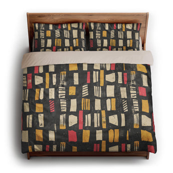 Milo Black Red & Yellow king - microfiber - Natural Backing