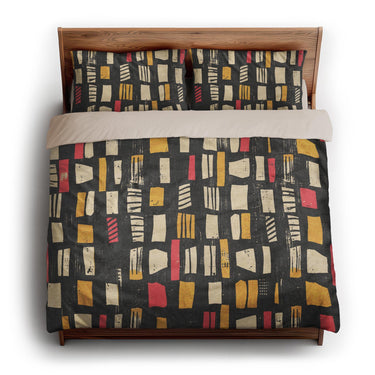Milo Black Red & Yellow king - microfiber - Natural Backing