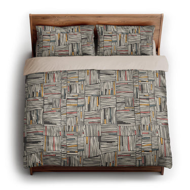 Atticus Multicolor Crosshatch king - microfiber - Natural Backing