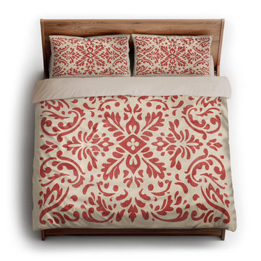 Floranna Ivory & Red king - microfiber - Natural Backing