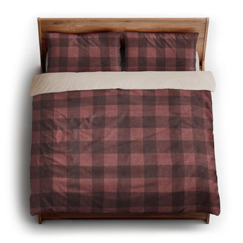 Buffalo Plaid Deep Red king - microfiber - Natural Backing