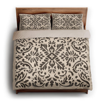 Floranna Ivory & Black king - microfiber - Natural Backing