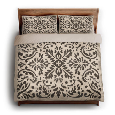 Floranna Ivory & Black king - microfiber - Natural Backing