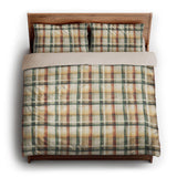Madras Plaid Taupe Green king - microfiber - Natural Backing
