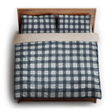 Wallace Plaid Blue & Teal king - microfiber - Natural Backing