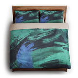 Tethys Navy & Seafoam king - microfiber - Natural Backing