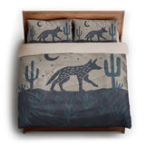 Desert Coyote Midnight & Dusty Blue king - microfiber - Natural Backing
