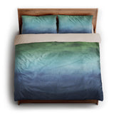 Micah Watercolor Blue & Green king - microfiber - Natural Backing