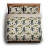 Space Aliens king - microfiber - Natural Backing