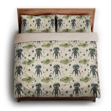 Space Aliens king - microfiber - Natural Backing
