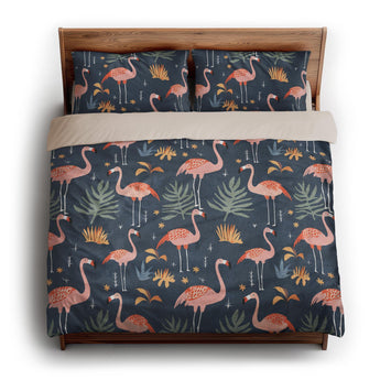 Flamingo Paradise king - microfiber - Natural Backing