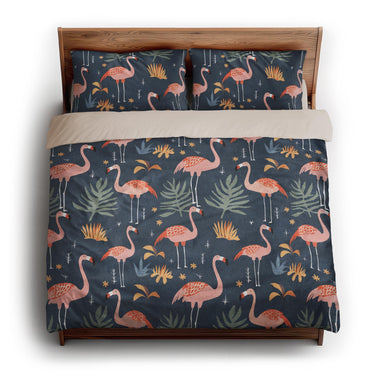 Flamingo Paradise king - microfiber - Natural Backing