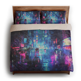 Dystopia Cityscape king - microfiber - Natural Backing