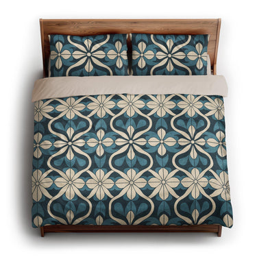 Mattheo Blue & Ivory king - microfiber - Natural Backing