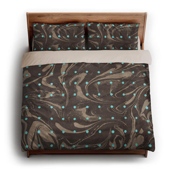 Acid Burn Brown & Carolina Blue king - microfiber - Natural Backing