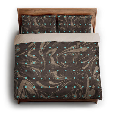 Acid Burn Brown & Carolina Blue king - microfiber - Natural Backing