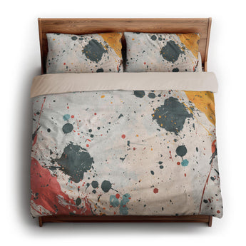 Colin Paint Splatter Multicolor king - microfiber - Natural Backing