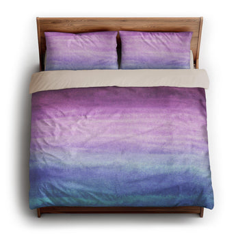 Imogen Watercolor Blue & Purple Ombre king - microfiber - Natural Backing